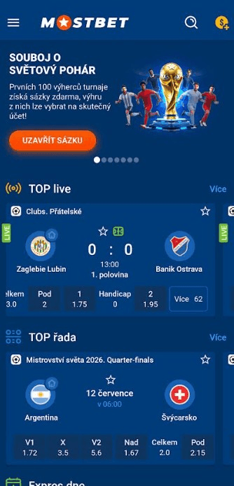 Stáhnout aplikaci Mostbet pro Android